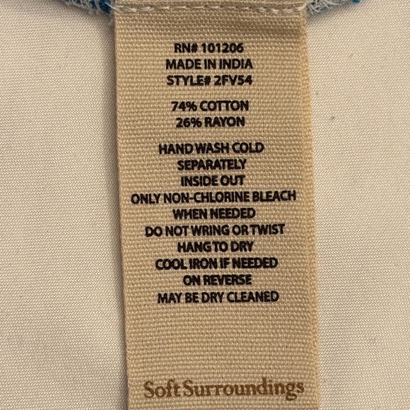 Soft Surroundings Women's Narah Blue Patterned Full Length Palazzo Pants sz M - Picture 4 of 5